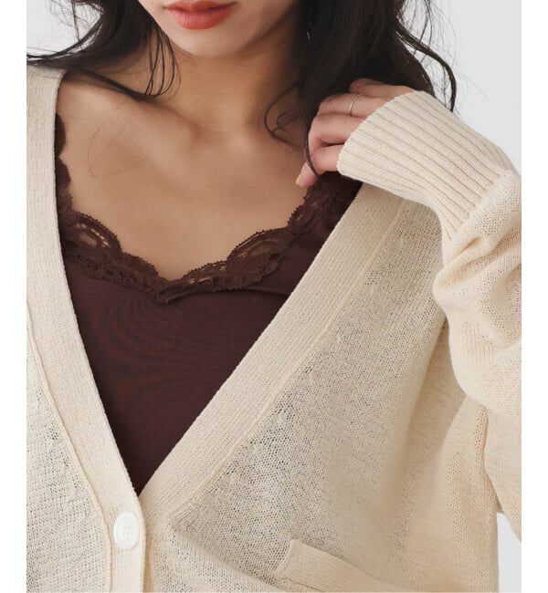 SLOBE IENA「ONLY HEARTS/オンリーハーツ レースタンク 41840L」|タンクトップ|ブラウン