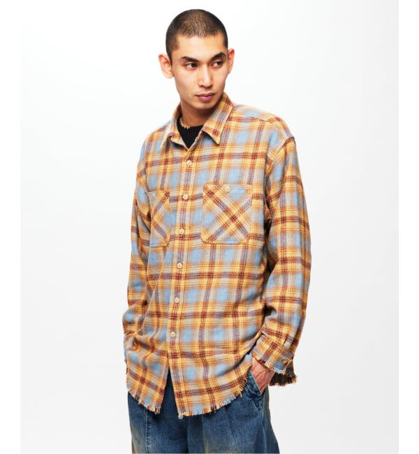 J.S.Homestead「J.S.Homestead / シュレッド ワーク チェック シャツ」|シャツ・ブラウス|