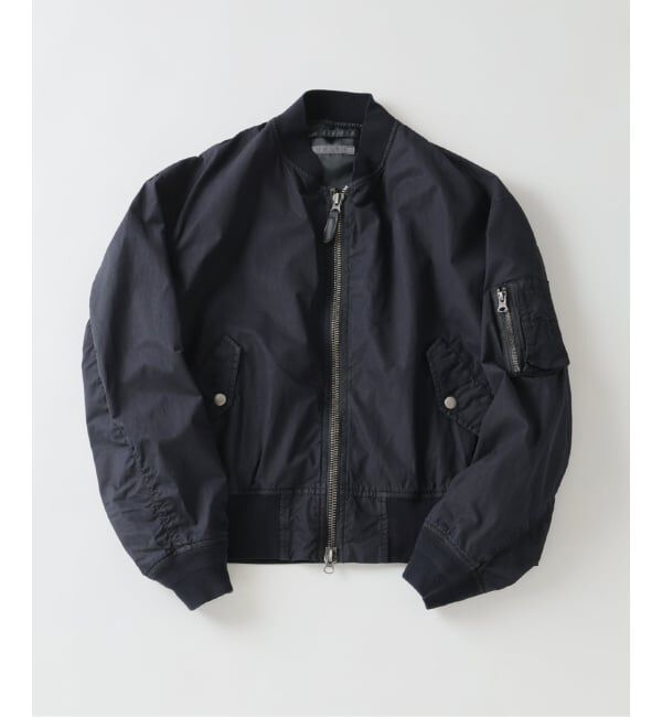 JOURNAL STANDARD「オーバー フィット ライト ボンバー ガーメントダイ ブルゾン」|ブルゾン・スタジャン|ブラック A
