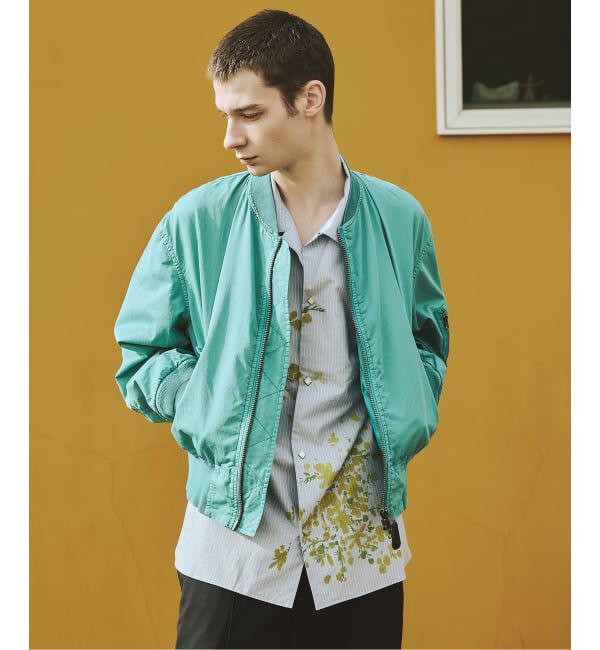 JOURNAL STANDARD「オーバー フィット ライト ボンバー ガーメントダイ ブルゾン」|ブルゾン・スタジャン|ブルー B