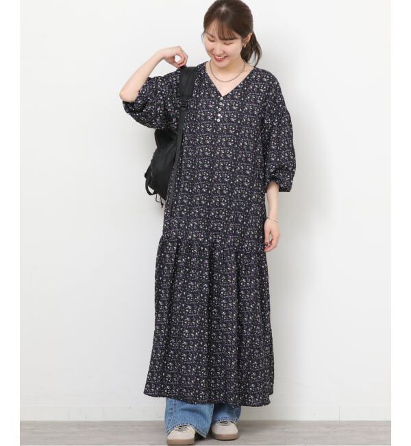 JOURNAL STANDARD relume「フラワークレープギャザーワンピース」|ワンピース|