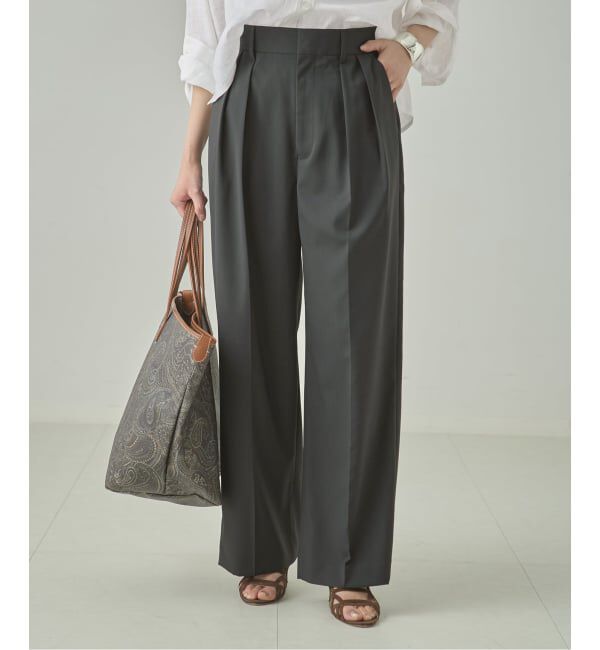 journal standard L'essage「《セットアップ可》POPLIN ダブルタックパンツ」|スラックス|