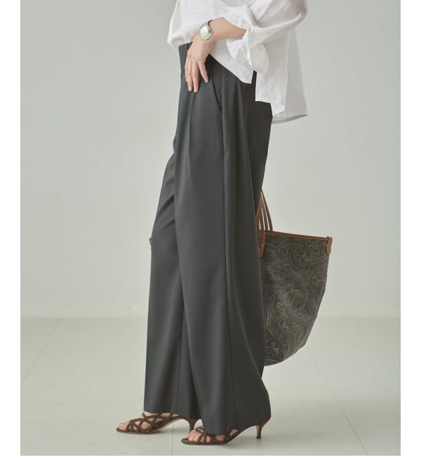 journal standard L'essage「《セットアップ可》POPLIN ダブルタックパンツ」|スラックス|