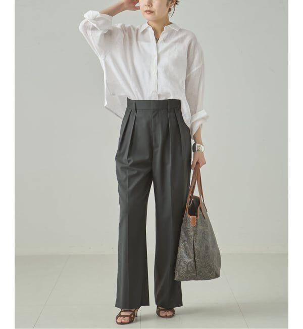 journal standard L'essage「《セットアップ可》POPLIN ダブルタックパンツ」|スラックス|