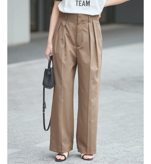 journal standard L'essage「《セットアップ可》POPLIN ダブルタックパンツ」|スラックス|