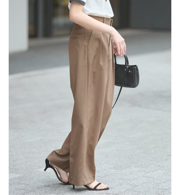 journal standard L'essage「《セットアップ可》POPLIN ダブルタックパンツ」|スラックス|