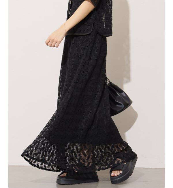 JOURNAL STANDARD relume「《WEB限定追加予約》【TORRAZZO DONNA/トラッゾドンナ】ジオメトリックレーススカート」|スカート|ブラック