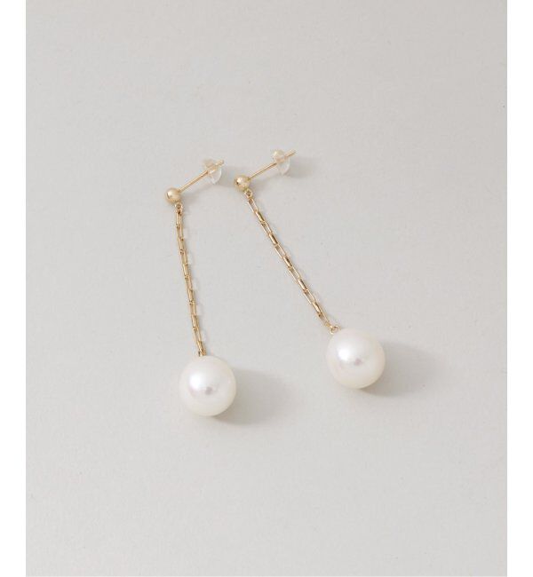 Lilas by Spick&Span「バロックパール10mmチェーンピアス K10（両耳）」|ピアス|