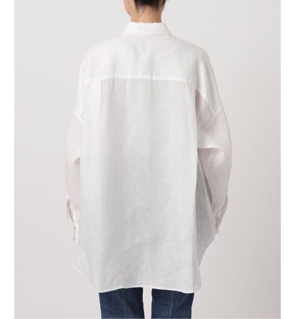 Spick and Span「《ゆったりサイズ》追加 80リネンカシュクール ビッグシャツ」|シャツ・ブラウス|