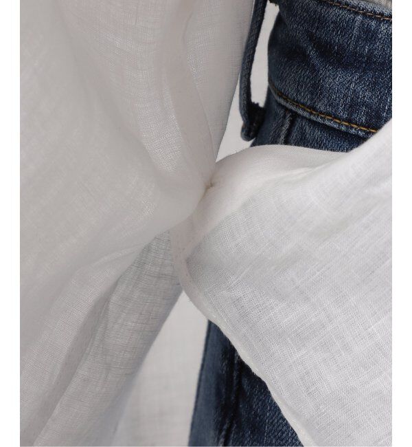 Spick and Span「《ゆったりサイズ》追加 80リネンカシュクール ビッグシャツ」|シャツ・ブラウス|