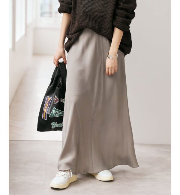 Spick and Span「《新色有り / 追加》ウォッシャブルキュプラフレアスカート」|スカート|ベージュ A