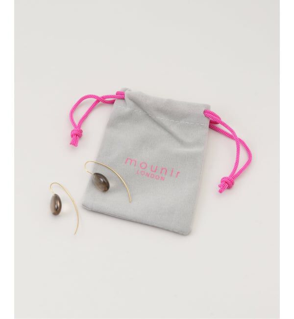 NOBLE「mounir/ムーニエ ドロップピアス(スモーキークォーツ)」|ピアス|