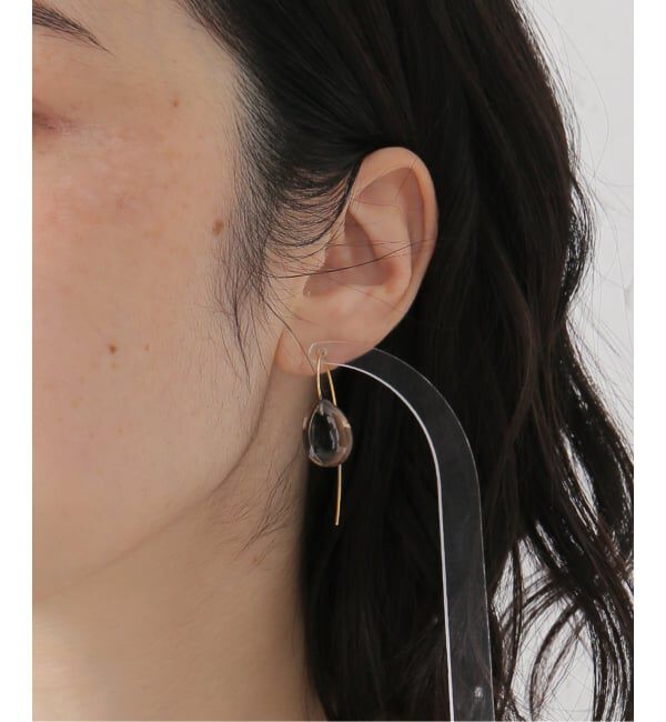 NOBLE「mounir/ムーニエ ドロップピアス(スモーキークォーツ)」|ピアス|
