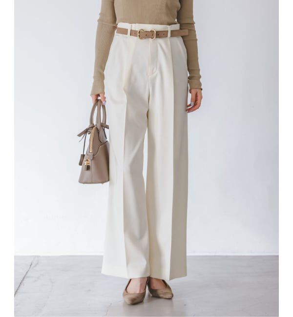 NOBLE「《追加・WEB限定カラー》エステルツイルストレッチスラックスパンツ」|スラックス|