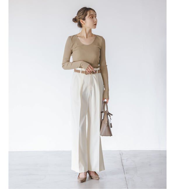 NOBLE「《追加・WEB限定カラー》エステルツイルストレッチスラックスパンツ」|スラックス|