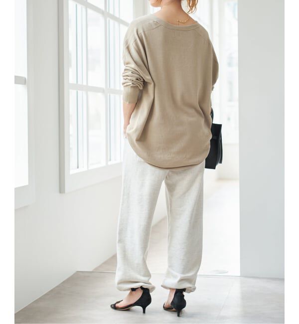 Spick and Span「《新色有り / 追加》コットンバルキーヤーンルーズVネックプルオーバー」|ニット・セーター|