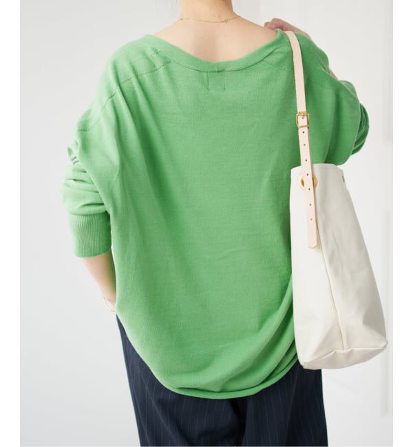 Spick and Span「《新色有り / 追加》コットンバルキーヤーンルーズVネックプルオーバー」|ニット・セーター|