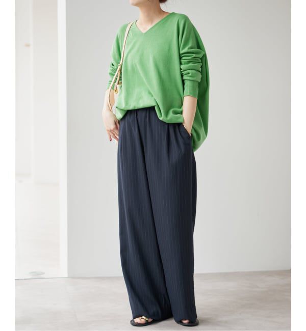 Spick and Span「《新色有り / 追加》コットンバルキーヤーンルーズVネックプルオーバー」|ニット・セーター|