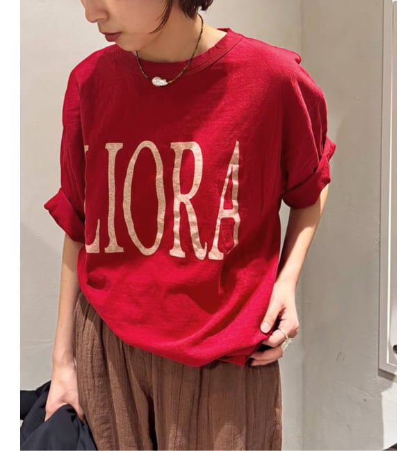 FRAMeWORK「ラフィー天竺ネームロゴTEE」|Tシャツ・カットソー|レッド