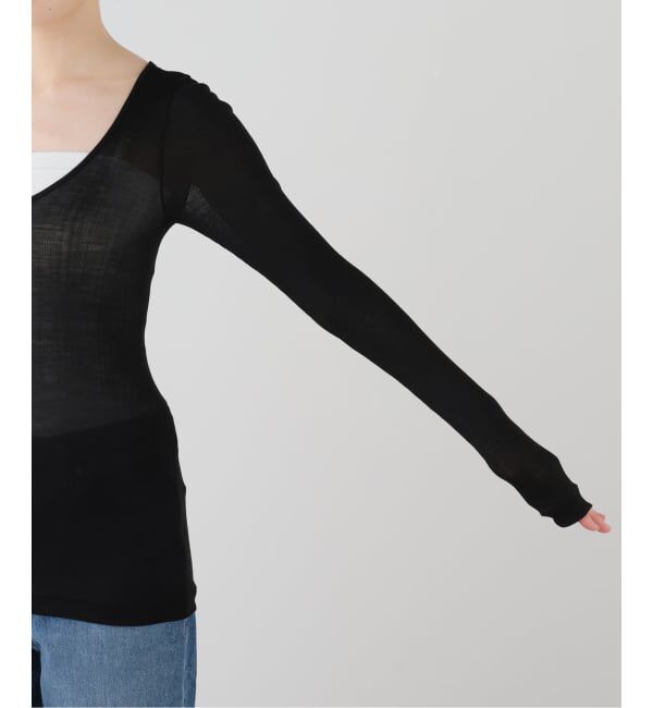 FRAMeWORK「MALU olivia 2way SILKスクープネック ロンTEE」|Tシャツ・カットソー|