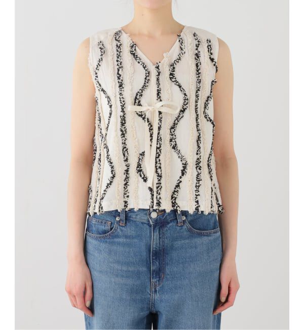 FRAMeWORK「ARCHI FUZZ JQ S/L TOP」|ダウンベスト・ベスト|ホワイト