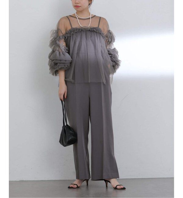  「《追加2》ダブルクロスオールインワン」|ドレス|グレー