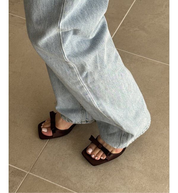  「《WEB限定》Le decore / ル デコレ 6cm lady ribbon サンダル」|サンダル|ブラウン