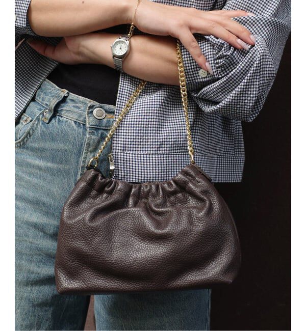 GRISE「MILLELA FIRENZE /ミレッラ  GATHER MINI BAG」|ショルダー・メッセンジャー|ブラウン