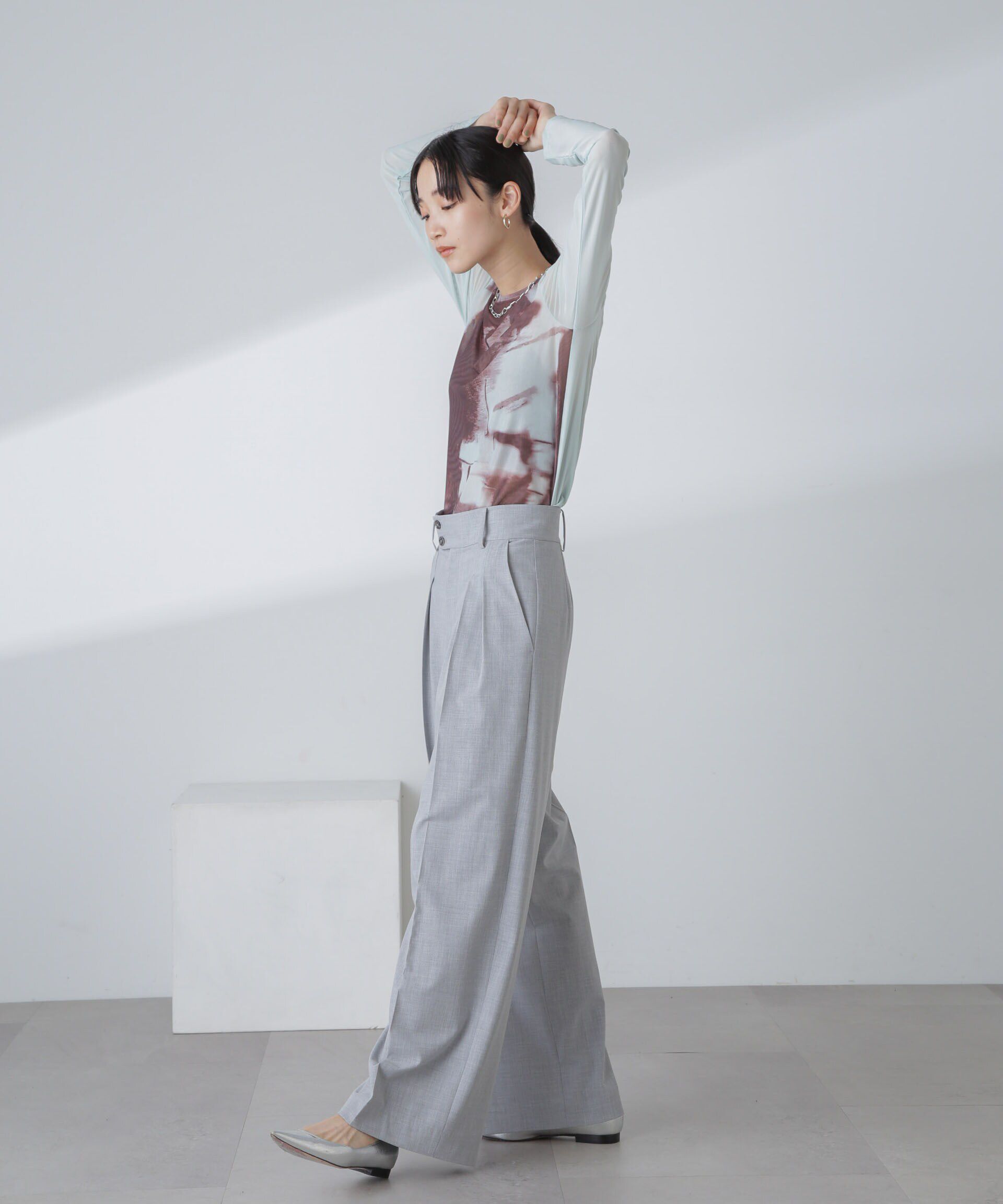 nano･universe「ストレッチチュール 前後2wayシアートップス」|シャツ・ブラウス|