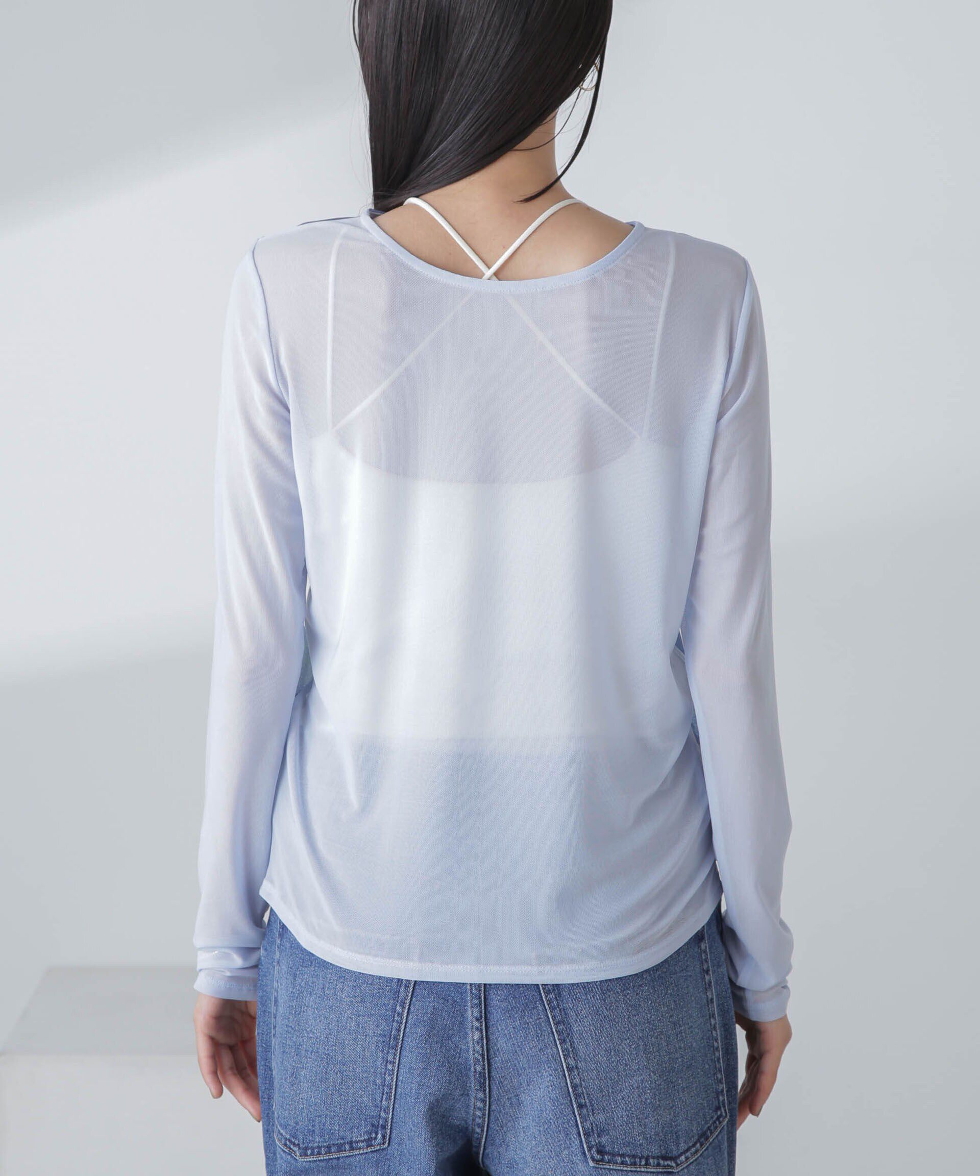 nano･universe「ストレッチチュール 前後2wayシアートップス」|シャツ・ブラウス|