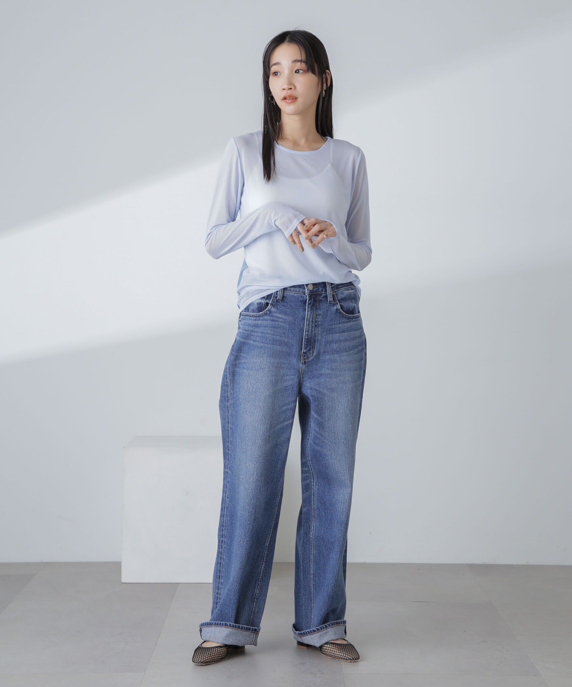 nano･universe「ストレッチチュール 前後2wayシアートップス」|シャツ・ブラウス|