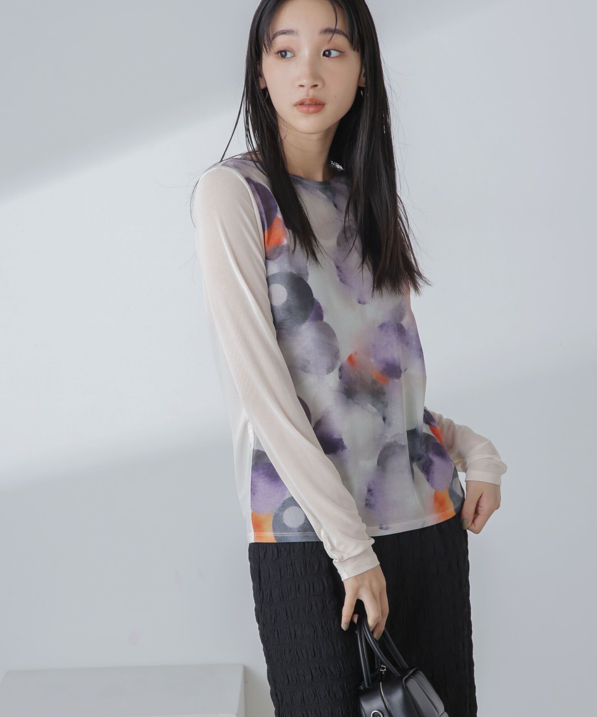 nano･universe「ストレッチチュール 前後2wayシアートップス」|シャツ・ブラウス|パターン32