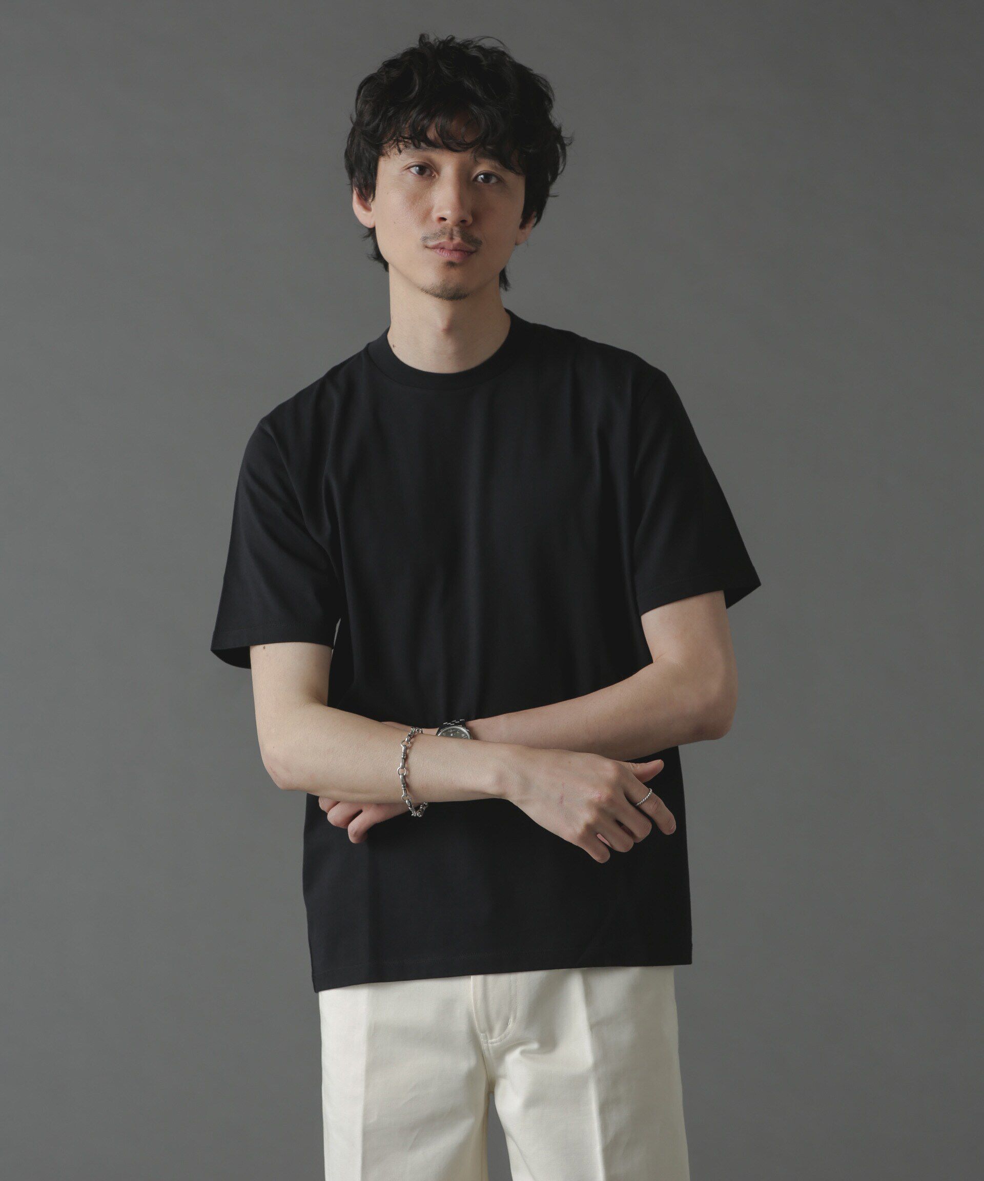 nano･universe「ジャケT(R) クルーネック 半袖」|Tシャツ・カットソー|