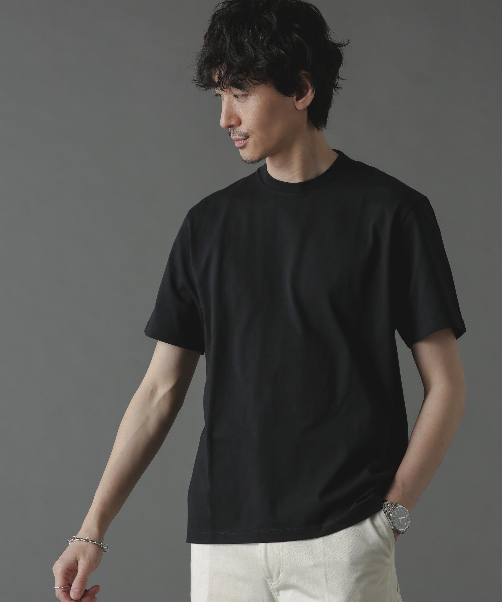 nano･universe「ジャケT(R) クルーネック 半袖」|Tシャツ・カットソー|