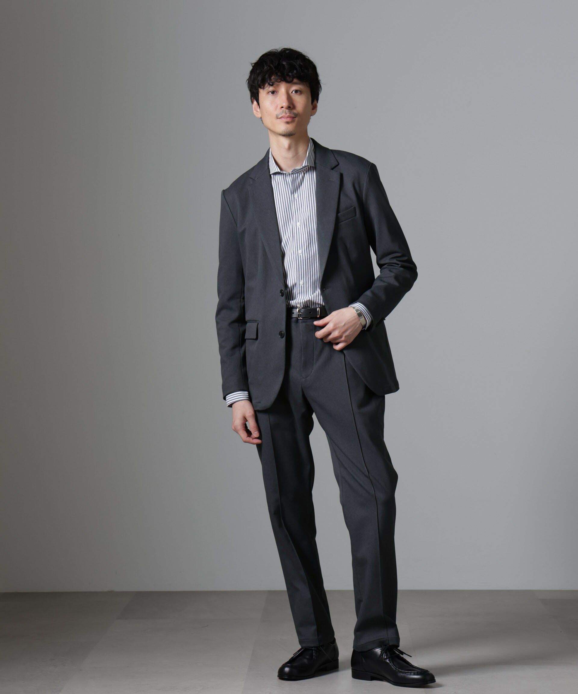 nano･universe「｢N JACKET BASIC｣CATINA(R)ﾒﾗﾝｼﾞ二重織ﾂｲﾙｽﾄﾚｯﾁｼﾞｬｹｯﾄ(ｾ 」|スーツ|