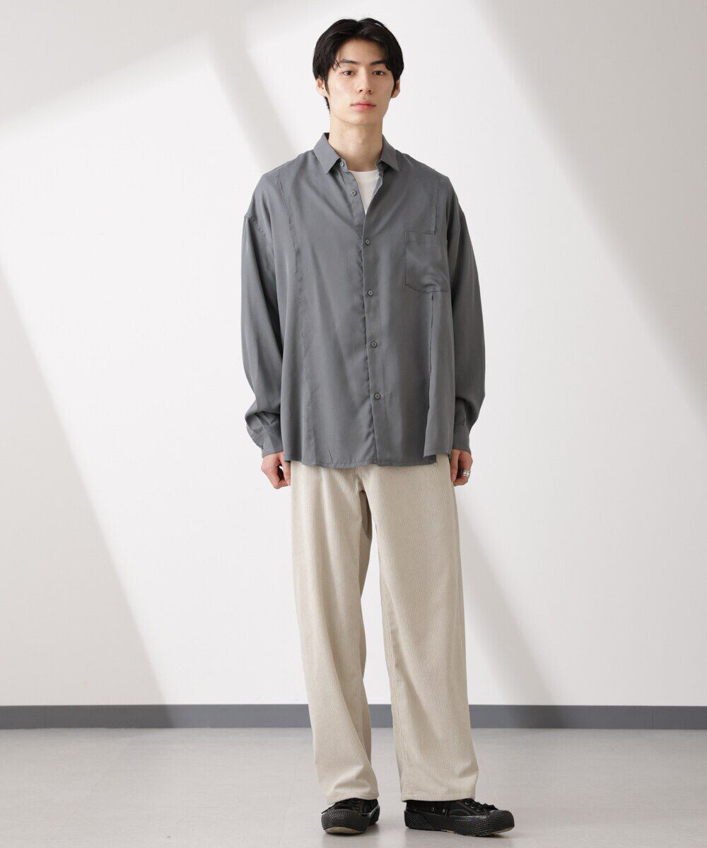 nano･universe「カットオフワイドドレープシャツ 長袖」|シャツ・ブラウス|