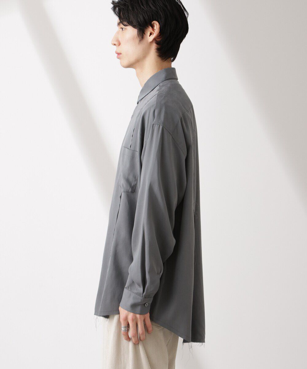 nano･universe「カットオフワイドドレープシャツ 長袖」|シャツ・ブラウス|