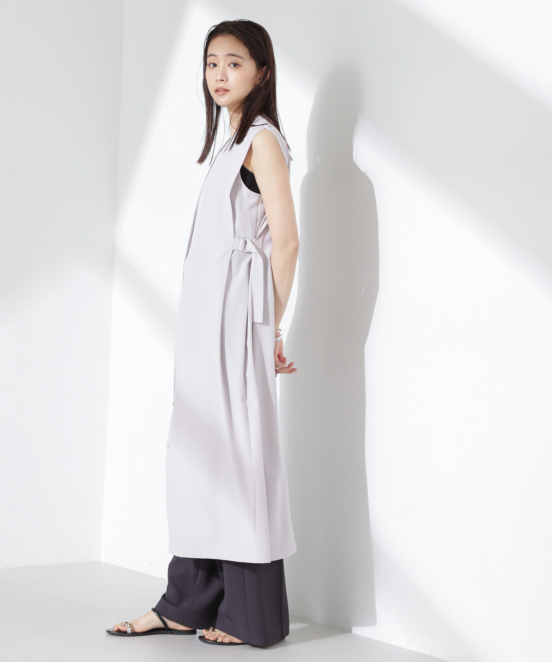 nano･universe「オープンフロントノースリーブワンピース」|ワンピース|