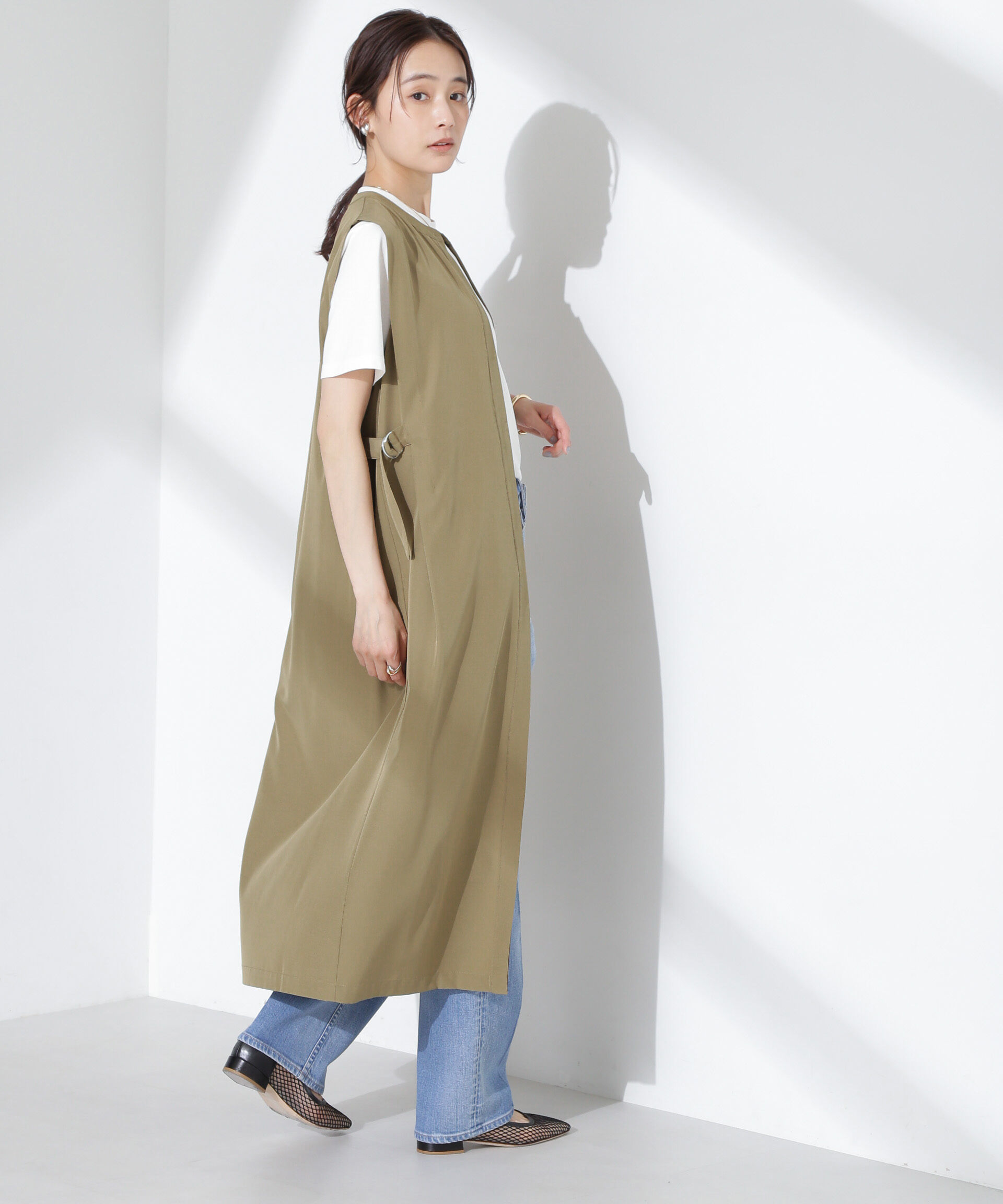 nano･universe「オープンフロントノースリーブワンピース」|ワンピース|