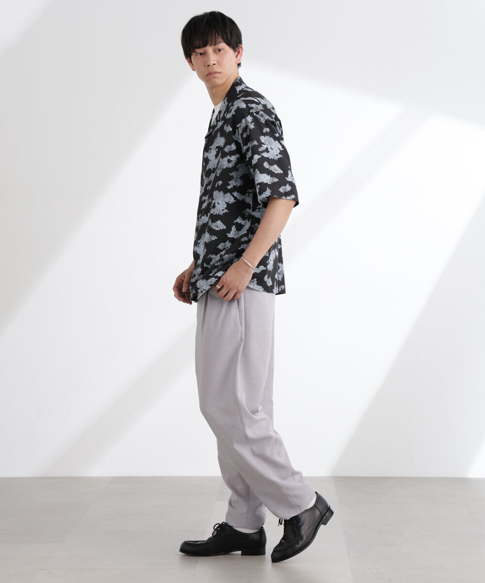 nano･universe「オリジナルパターン開襟シャツ 半袖」|シャツ・ブラウス|