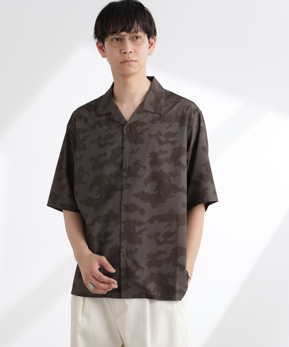 nano･universe「オリジナルパターン開襟シャツ 半袖」|シャツ・ブラウス|
