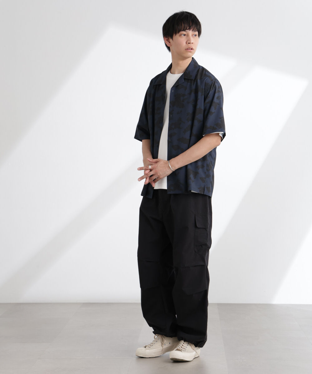 nano･universe「オリジナルパターン開襟シャツ 半袖」|シャツ・ブラウス|
