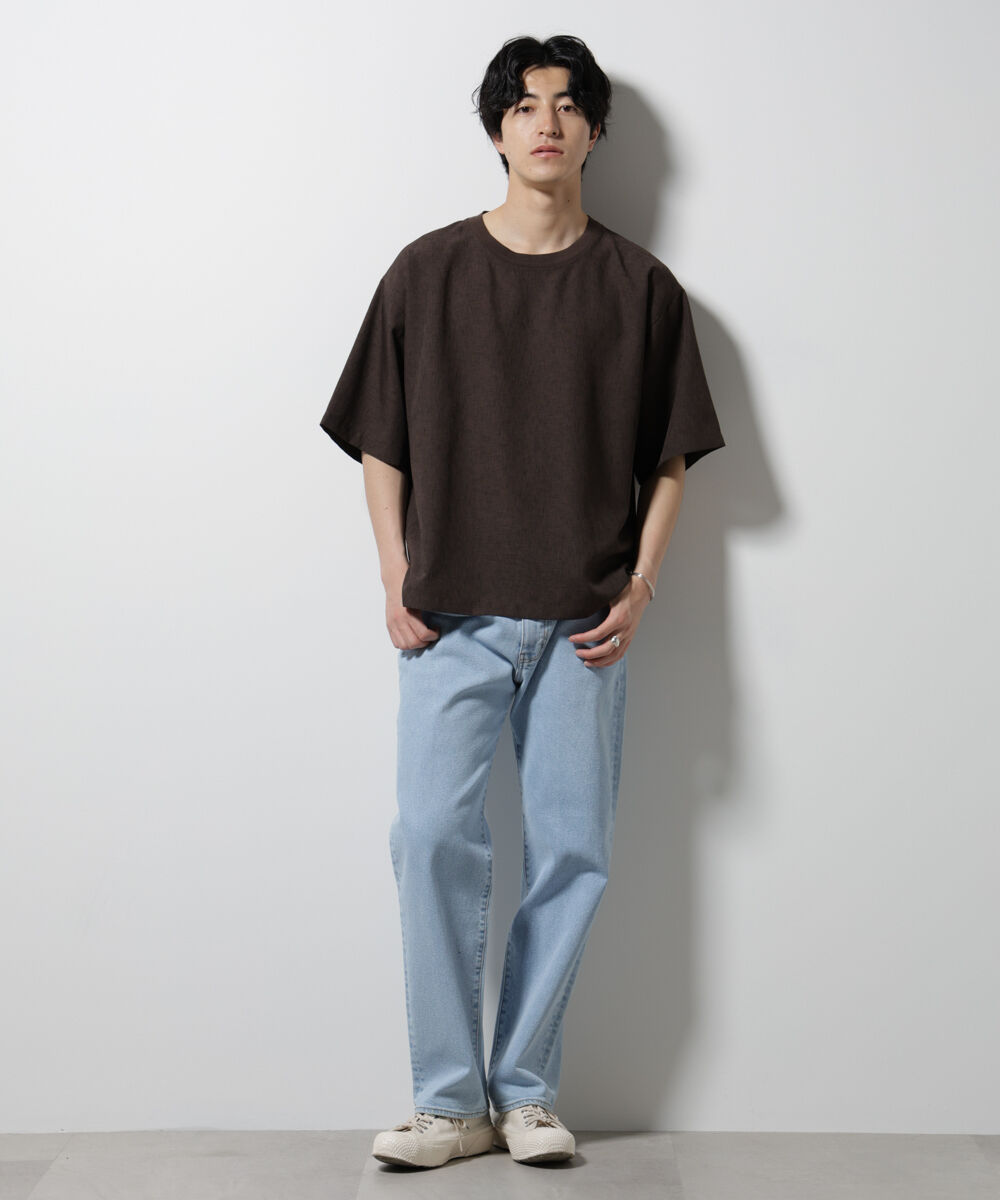 nano･universe「テックリネン布帛Tシャツ 半袖」|Tシャツ・カットソー|