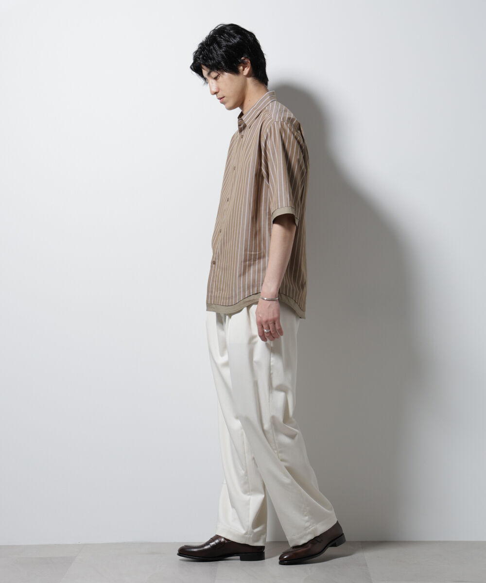 nano･universe「クレイジーストライプシャツ 半袖 2」|シャツ・ブラウス|