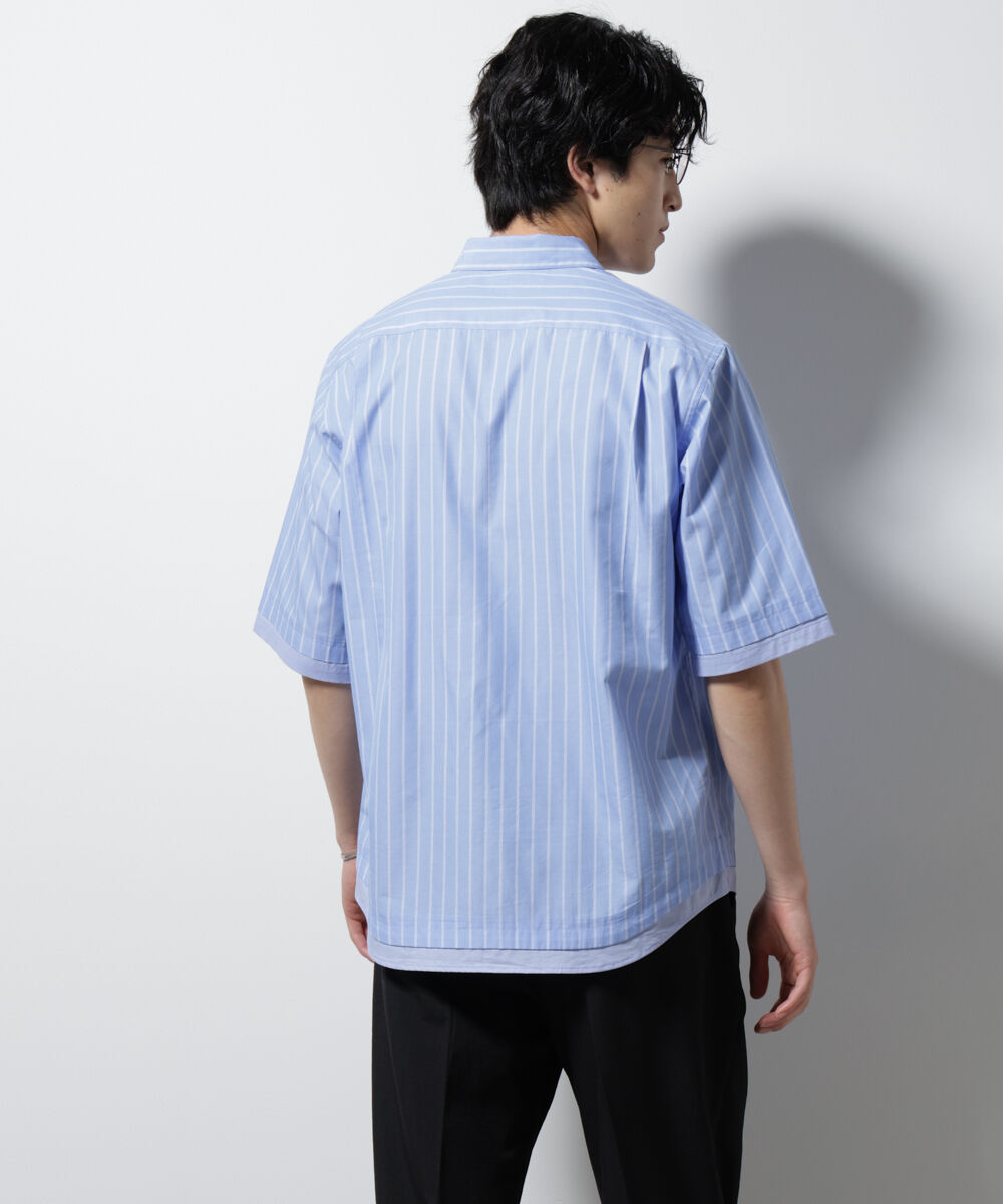 nano･universe「クレイジーストライプシャツ 半袖 2」|シャツ・ブラウス|