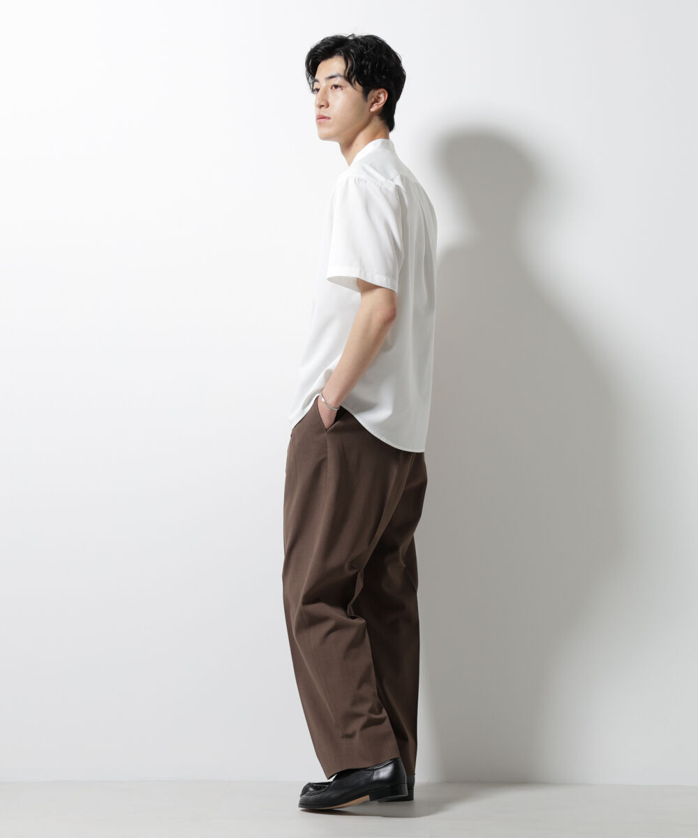 nano･universe「スタンダードバンドカラーシャツ/半袖」|シャツ・ブラウス|