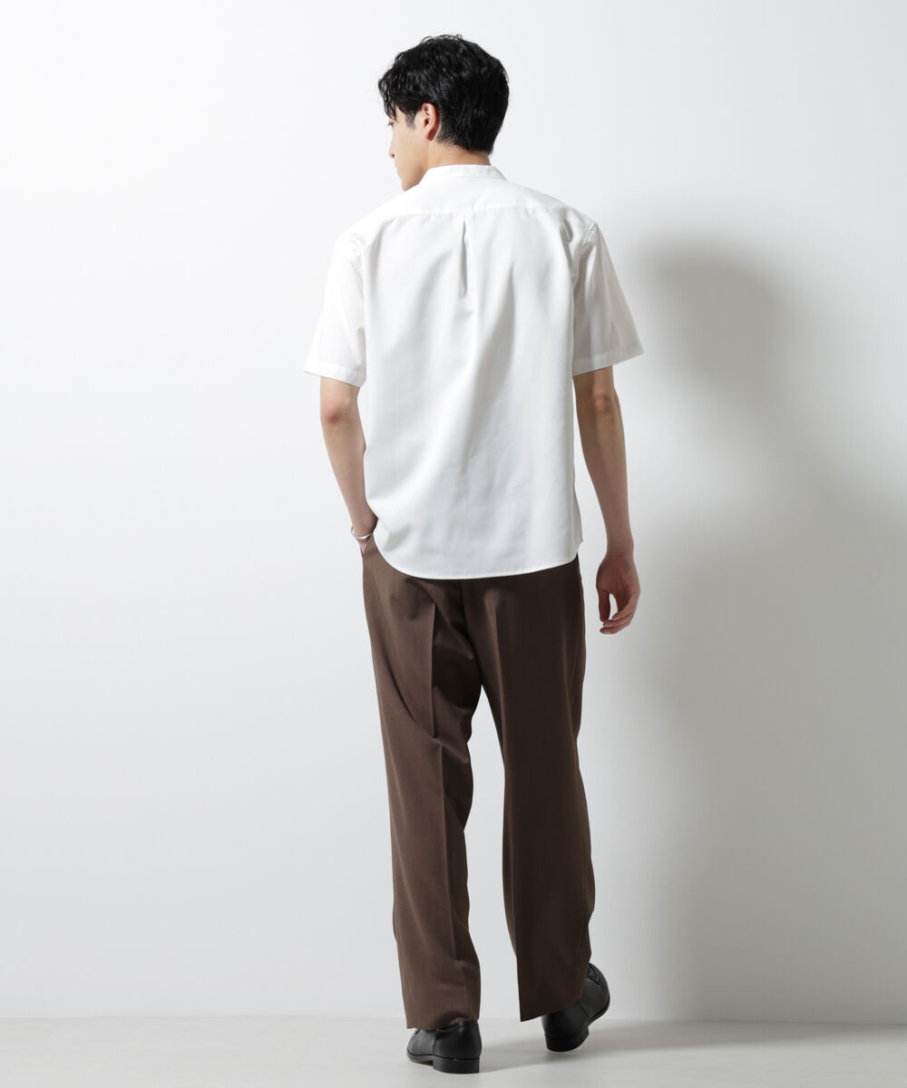 nano･universe「スタンダードバンドカラーシャツ/半袖」|シャツ・ブラウス|