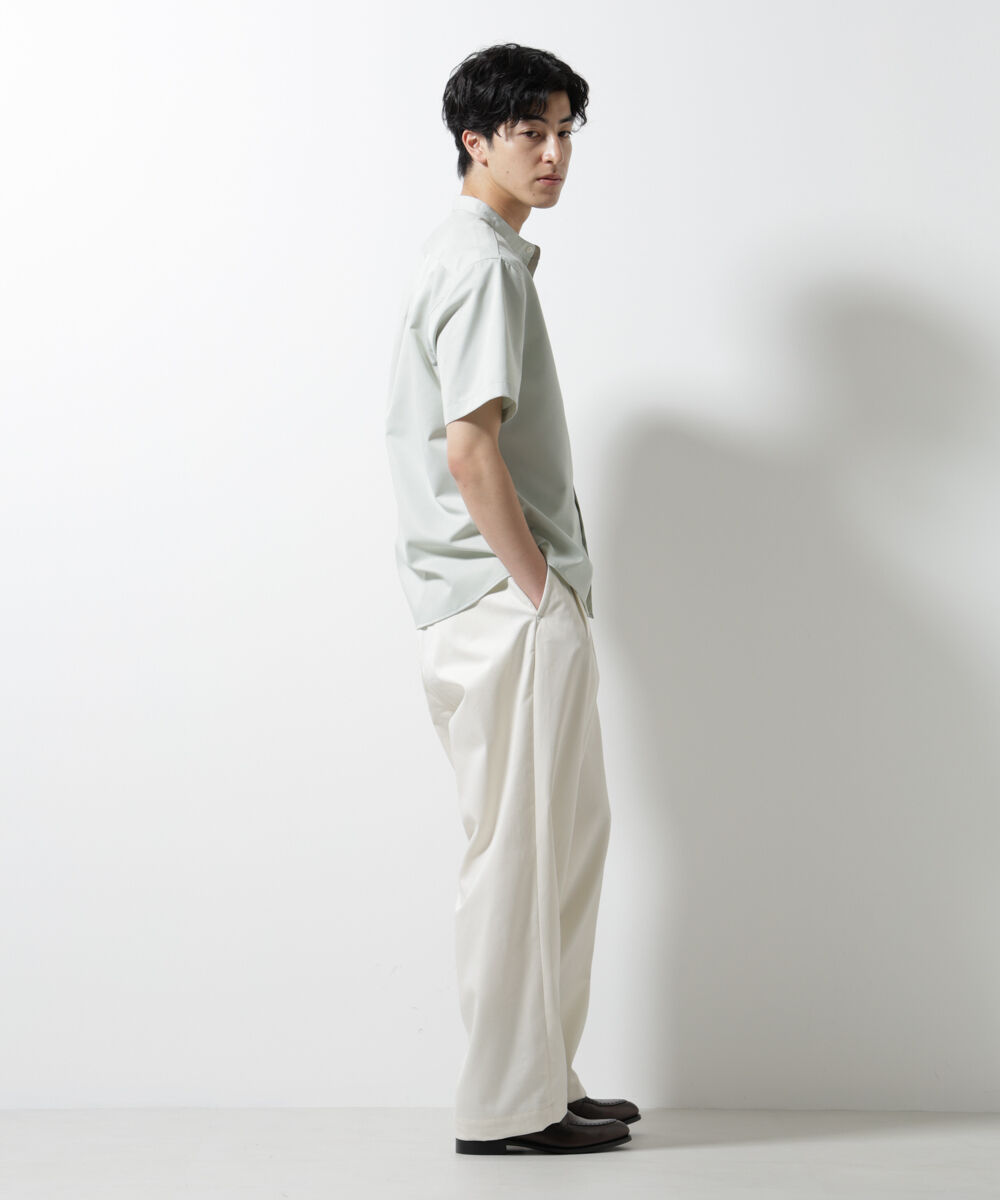 nano･universe「スタンダードバンドカラーシャツ/半袖」|シャツ・ブラウス|