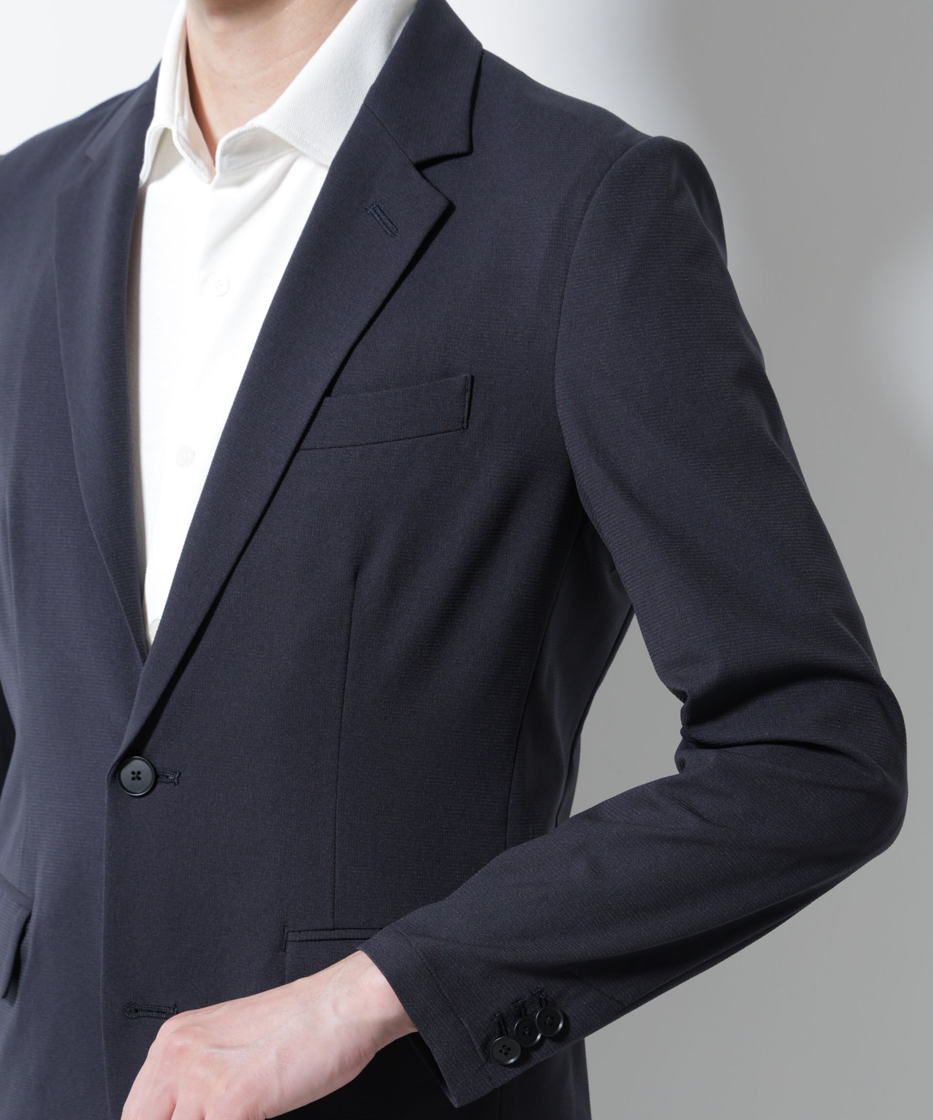 nano･universe「｢Damerino｣DotAir(R)ミニホールストレッチセットアップ/吸水速乾」|スーツ|