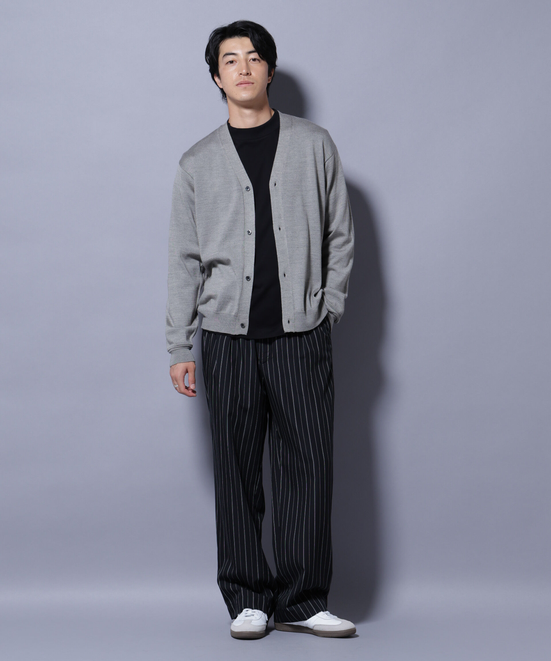 nano･universe「タスマニアミックスベーシックカーディガン」|ニット・セーター|